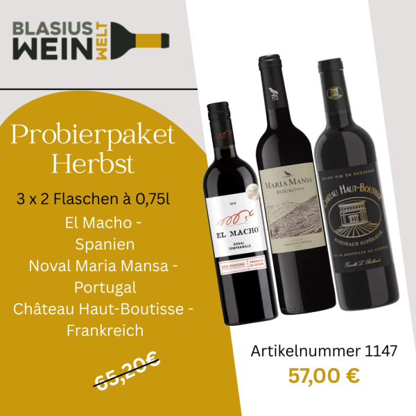 Probierpaket Herbst 3x2 Flaschen